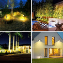 T-SUNUS Solar Landscape Spotlights 2 Pack Warm White, IP65 Waterproof Sopt Lights 9.8ft Cable, Outdoor LED Wall Light 3000K Separated Panel for Tree Flag Yard Garden Driveway Porch Walkway Pool Patio by GreenHaven Gardens