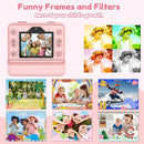Kids Camera Instant Print, Dual-Lens Selfie Camera for Kids with 1080P Videos, 2.4 Inch Screen, 32GB SD Cards & 3 Rolls Print Paper, Christmas Birthday Gifts for Girls Age 3-12 by TinyTreasures Baby Boutique