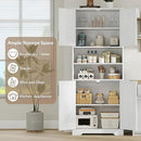 GarveeHome 67" Tall Storage Cabinet, Tall Bathroom Cabinet with 4 Doors and Adjustable Shelves, Freestanding Kitchen Pantry Cabinets, Cupboard for Living Room, Dining Room, Antique White by CozyNest Decor