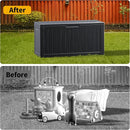 80 Gallon Outdoor Storage Box Waterproof Lockable Resin Deck Box Large, Patio Storage Bin for Pool Accessories Cushion Furniture, Garden Tools, UV-Resistant Outside Delivery Black by CozyNest Decor