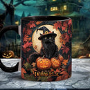 Personalized Halloween Black Cat Mug - Custom Decor Gift for Women - Spooky Season Accent Mug with Names by TinyTreasures Baby Boutique