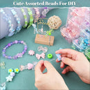 Assorted 180-240PCS Acrylic Beads for Bracelet Making, Flower Bow Butterfly Candy GummyBear Aesthetic Bracelet Charms,Cute Beads for Jewelry Making DIY Necklace Keychain Phone Charm by TinyTreasures Baby Boutique