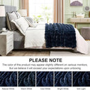 DREAMNINE Large Soft Thick Fuzzy Bubble Faux Rabbit Fur Blanket Full Size 70" x 80",Double Sided Comfy Plush Warm Shaggy Fluffy Blankets, Luxury Big Cozy Cute Textured Furry Blanket for Bed, Navy Blue by CozyNest Decor