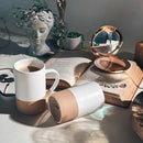 MORA Ceramics 12oz Coffee Mug Set of 4 - Ceramic Tea Cups with Handle - Microwave and Dishwasher Safe, Perfect For Cup or Mug Lovers - Rustic Matte Glaze, Modern Design Mugs - Petro by CozyNest Decor