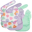 Tiny Twinkle Mess-Proof Baby Bib - Waterproof Bib for Baby Girl - Machine Washable - Adjustable Closure - PVC, BPA, & Phthalate Free - Great for Travel - Baby Food Bibs (3 Pack, Floral Pop) by TinyTreasures Baby Boutique