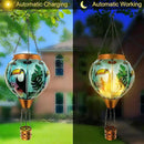 Hot Air Balloon Solar Lantern Waterproof Hanging Light with Flickering Flame for Decorative Garden Patio and Yard Decor by GreenHaven Gardens