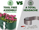 9-in-1 Galvanized Steel Raised Garden Bed // 8×2×1.5 ft Modular Planter for Gardening, Vegetables, Flowers // 18" Tall Metal Raised Garden Beds Outdoor (Dark Green) // Patented Design Planter Box by GreenHaven Gardens