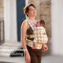 Momcozy Baby Carrier with Natural Cotton Linen, Built to Last, Ergonomic Design, Lightweight and Comfortable, Hands-Free for Moms&Dads, Brown Checkerboard by TinyTreasures Baby Boutique