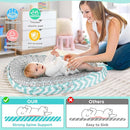KISS GOLD Baby Lounger - Breathable Soft Cotton Cover Baby Lounger Nest, Babies Essentials Gifts, Portable Lounger for Baby Tummy Time Floor Playing Seated Support for Home and Travel by TinyTreasures Baby Boutique