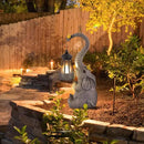 Solar Outdoor Garden Statues Lights, Mom Gifts Birthday Gifts for Women, Lucky Elephant Unique Housewarming Gifts and Yard Decoration, Elephant Figurines with Cute Birds Garden Sculpture Decor by GreenHaven Gardens