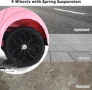 Costzon Ride on Car, 12V Licensed Volkswagen Beetle Battery Powered Vehicle w/Remote Control, Spring Suspension, Lights, USB, Horn, Music, 4 Wheeler for Boy Girl Gift, Electric Car for Kids, Pink by TinyTreasures Baby Boutique