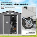 Outsunny 11' x 9' Outdoor Storage Shed, Garden Tool Metal Shed with Foundation Kit, Double Lockable Door, Air Vents and Sloping Roof, for Backyard, Patio, Lawn, Gray by GreenHaven Gardens