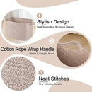 OIAHOMY Storage Basket, Woven Baskets for Storage, Cotton Rope Basket for toys,Towel Baskets for Bathroom - Pack of 3, Pure Brown by CozyNest Decor