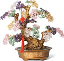 Natural Chakra Gemstone Crystal Bonsai Tree of Life（1,350 Gemstone Count） Large Feng Shui Money Tree for Luck and Wealth Desk Decoration 20 Inches by GreenHaven Gardens