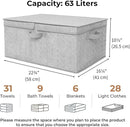 GRANNY SAYS Fabric Storage Bin with Lid, Decorative Storage Box, Extra Large Storage Baskets, Closet Organizer, Gray, 1-Pack by CozyNest Decor