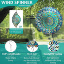 Wind Spinner Mandala Peacock Blue Ocean,Wind Spinner for Yard and Garden,Gifts for Women Mom Grandma Wife Father,12Inch 3D Kinetic Yard Art Decorations Outdoor&Indoor Christmas Decor by GreenHaven Gardens