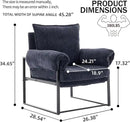 YISHENG Accent Chair with 6-Angle Adjustable Backrest, Chenille Fabric Living Room Chair Upholstered Lounge Chair, Modern Chair Cozy Reclining Chair for Reading Room, 1PC Dark Blue by CozyNest Decor
