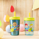 Zak Designs CoComelon Kelso Tumbler Set, Leak-Proof Screw-On Lid with Straw, Bundle for Kids Includes Plastic and Stainless Steel Cups with Bonus Sipper (3pc Set, Non-BPA), 15 fluid ounces by TinyTreasures Baby Boutique