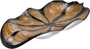 AeraVida Nature Inspired Handcarved Curvy Leaf Shaped 2-Tone Stained Wooden Serving Bowl or Dish for Tropical Chic Home Décor & Kitchen Accessories by CozyNest Decor