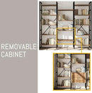 70 x70" Triple 5 Tier Book Shelf, Industrial Large Bookcase with Storage Cabinet, Tall Bookshelf with 14 Open Display Shelves Metal Frame Furniture for Living Room Bedroom Home Office Rustic Brown by CozyNest Decor