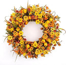 22 Inches Fall Wreaths for Front Door Rustic Autumn Wreath Farmhouse Fall Floral Wreaths with Tulips Orange Wildflowers for Wall Window Porch Indoor Outside by CozyNest Decor