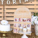 God Bless My First Year Photo Board - 1st Holy Communion Monthly Photos Display,God Bless 1 To 12 Months Photo Wooden Board,Baby Baptism Party Milestone Photos,Wooden Cross Photo Board (God Bless) by TinyTreasures Baby Boutique