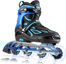 2PM SPORTS Vinal Girls Adjustable Flashing Inline Skates, All Wheels Light Up, Fun Illuminating Skates for Kids Men Adult Women and Boys by TinyTreasures Baby Boutique
