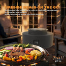 3-Piece Outdoor Fire Pit Table, 32 Inch Propane Fire Table 65,000 BTU Black Round Gas Firepit, Baking Sheet, Wind Guard and 16 inches Tank Side Table for Deck, Backyard and Pool, Black by GreenHaven Gardens