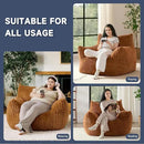 Oversized Bean Bag Chair for Adults, Giant Comfy Plush Boneless Bean Bag Couch with Filler for Kids - Reading Chair for Living Room, Bedroom & Dorm, Single Accent Chair Floor Lounger, Orange by CozyNest Decor