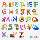 ABC Educational Wall Stickers for Kids - Animal Alphabet Wall Decals by Lipastick - Peel and Stick Letters for Boys and Girls Bedroom, Baby Room, Nursery Decor - Removable Wall Art by TinyTreasures Baby Boutique