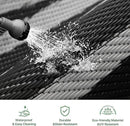GENIMO Outdoor Rug Waterproof 6'x9' for Patio, Foldable Reversible Plastic Straw Carpet for Travel Trailers, Outside Area Mat for Rv, Deck, Picnic, Porch, Camper, Balcony, Beach, Black & Grey by CozyNest Decor