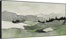 SIGNWIN 36"x60" Extra Large Framed Wall Art Green Line Art Mountain Landscape Illustration for Home Living Room Bedroom Decor (Frame Assembly Required) by CozyNest Decor