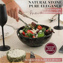 Gusto Nostro 8" Luxury Black Marble Decorative Bowl for Coffee Table - Elegant Modern Fruit Bowl for Kitchen Counter - Heavy Stone Entryway Catch all for Keys, Jewelry, Potpourri Holder Centerpiece by CozyNest Decor