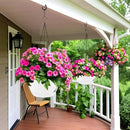 2 Pack 12 Inch Large Hanging Planters with Chains Self Watering White Plastic Hanging Pots for Indoor Outdoor Plants, Garden Porch Home Decor，White by CozyNest Decor