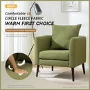 Barrel Accent Chair Set of 2 with Back Pillow, Large Upholstered Armchair with Solid Wood Legs Modern Reading Chairs for Living Room Bedroom by CozyNest Decor