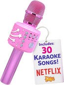 Move2Play, Kids Karaoke Microphone | Includes Bluetooth & Pre-Loaded Songs | Birthday Girls Present for All Ages, 2, 3, 4, 5+ Year Old Girls, Boys & Toddlers (All Pink) by TinyTreasures Baby Boutique
