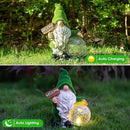 Gnome Garden Statue Figurine Decor with Solar Lights, Outdoor Garden Succulent Ornaments Waterproof Decoration for Outside Patio Yard Lawn Decor by GreenHaven Gardens