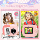Instant Print Camera Toy for Kids, Girls Birthday Gifts for 3 4 5 6 7 8 Year Old Learning Music Story Player, 1080P HD Dual-Lens Creative Instant Camera (Pink) by TinyTreasures Baby Boutique