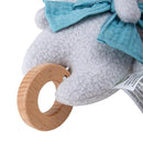 Organic Cotton Stuffed Animal Rattle Baby Toys, Organic Elephant Cuddle Cloth & Organic Musical Elephant Plush Toy Set for Newborns Infant Boys Girls, 2 PCS by TinyTreasures Baby Boutique