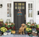 Interchangeable Welcome Sign for Front Door Blue Farmhouse Truck Decor Hanging Sign with 11 Interchangeable Seasonal and Holiday Decor Signs 12x14 in. (Blue Farmhouse Truck) by CozyNest Decor