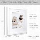 Sheffield Home 9 Piece Gallery Wall Frame Set, 12x12 Inch, White by CozyNest Decor