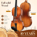 CAHAYA Violin 4/4 Full Size - Full Wooden Violin Set for Beginners Kids Adults Students Violin Kit with Hard Travel Case, Shoulder Rest, Extra Strings, Tuner by TinyTreasures Baby Boutique