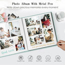Spbapr Large Photo Album Self Adhesive 3x5 4x6 5x7 8x10 Pictures Magnetic Scrapbook Linen Cover DIY Album with A Metal Pen 11"x10.6"40pages by TinyTreasures Baby Boutique