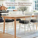 Codi Dining Chair Cushions 4 Pack, Thick Chairs Pads for Indoor Kitchen Room - Washable, Non-Slip Memory Foam Seat Cushion with Ties, 16.5"x16.5"x 3.5", Set of 4, Black by CozyNest Decor