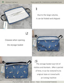 Rectangular Folding Laundry Basket,waterproof Canvas Basket,gift basket,Suitable for children's room,Office,Clothes,Toys Storage（Blue Meteor) by TinyTreasures Baby Boutique