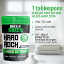 Rockin' Green Hard Rock Laundry Detergent for Hard Water (90 Loads), Plant based, Natural Laundry Detergent Powder, Biodegradable Odor Fighter, Safe for Sensitive Skin, 45 oz (Unscented) by TinyTreasures Baby Boutique