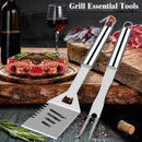 ROMANTICIST 25pcs Extra Thick BBQ Grill Accessories, Fathers Day Grilling Gifts Set for Men Dad, Heavy Duty Grill Tools Utensils Kit with Spatula, Tongs in Aluminum Case for Birthday Silver by GreenHaven Gardens