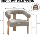 VKNOW Accent Chair Living Room Chair, Modern Upholstered Armchair with Solid Wood Legs, Comfy Barrel Arm Chairs for Living Room Bedroom, Light Grey by CozyNest Decor
