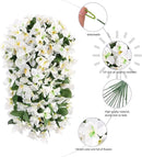 Faux Bougainvillea Artificial Flowers Plants for Outdoors Outside Decoration, 2 PCS White Fake Flowers UV Resistant Look Real Silk Long Trailing Vines for Front Door Porch Planter Patio Garden Yard by CozyNest Decor