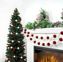 TBD Decor 2pk Red Pom Pom Garland 13FT Large Felt Ball Garland Christmas Decoration for Mantle,Indoor Holiday Wedding Birthday Party Supplies (Red&White,4cm) by CozyNest Decor